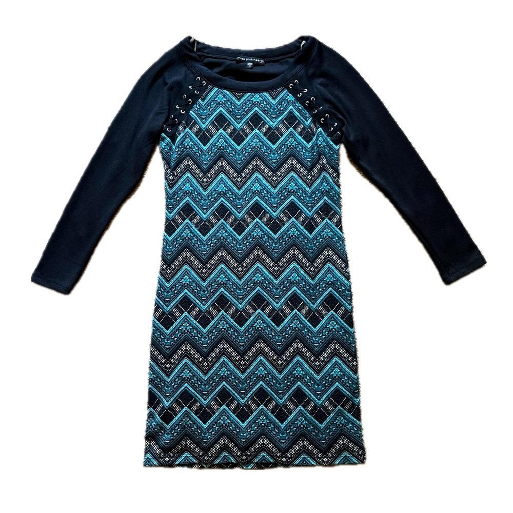 Three Pink Hearts Sweater Dress